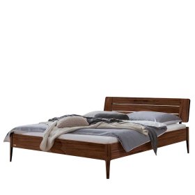 Nussbaum Massivholz Bett Kantaras in modernem Design 160x200 und 180x200 cm – Ansicht 1