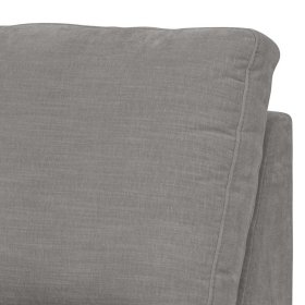 Modulsofa Abschluss Element links Fredoco in Grau Rücken echt bezogen – Ansicht 9