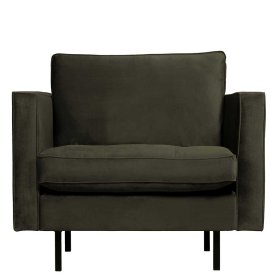 Wohnzimmer Sessel Carltons in Dunkelgrün Samt im Retro Design – Ansicht 2