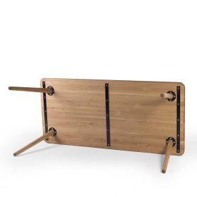 Esszimmer Tisch Vrenos aus Eiche Massivholz 75 cm hoch – Ansicht 3