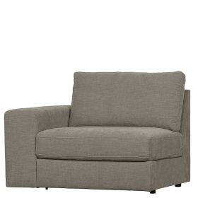 Sofa Element mit Armlehne links Fredoco in Grau Rücken echt bezogen – Ansicht 3