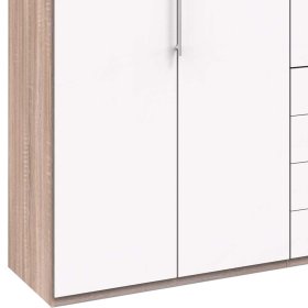 Panorama Schrank Lolyana in Weiß und Eiche Sägerau 3 türig – Ansicht 4
