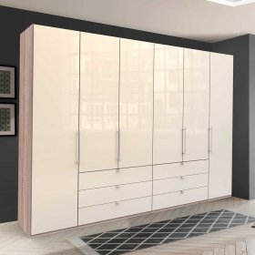 Glasfront Kleiderschrank Codumenta in Cremefarben glasbeschichtet – Ansicht 3