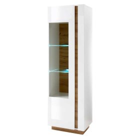 TV Wohnwand Franvos im Skandi Design in Weiß und Wildeiche Optik (vierteilig) – Ansicht 4