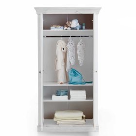 Babyzimmer Drehtürenschrank Mures in Weiß aus Kiefer Massivholz – Ansicht 3