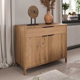Moderne Kommode Koropi mit einer Schublade aus Wildeiche Massivholz – Ansicht 3
