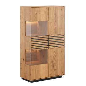 Highboard Deruta mit Glastür und LED Beleuchtung – Ansicht 1