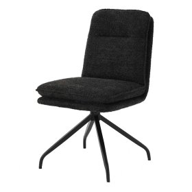 Boucle Polsterstuhl Marena in Anthrazit mit Gestell aus Metall (2er Set) – Ansicht 1