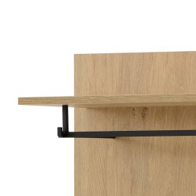 Wandgarderobe Carno in Eiche Stone mit 3 Kleiderhaken – Ansicht 3