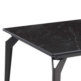 Schwarzer Designcouchtisch Aventi aus Keramik und Metall 110 cm breit – Ansicht 3