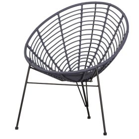 Gartensessel Numrek in Blauschwarz im Retrostil (2er Set) – Ansicht 1