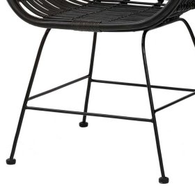 Schwarze Rattan Stühle Vitablo mit Armlehnen 45 cm Sitzhöhe (2er Set) – Ansicht 11