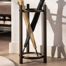Schirmständer Krispa in Dunkelbraun - Bronze aus Stahl – Ansicht 2