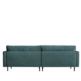 Retrostil Couch Maiwos in Petrol mit Samtbezug – Ansicht 4