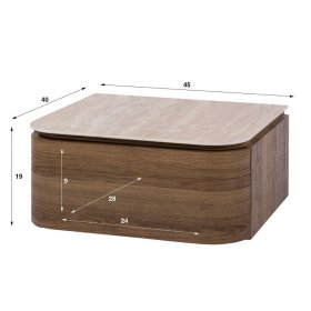 Nachtkonsole Loupega für die Wandmontage mit einer Schublade – Ansicht 6