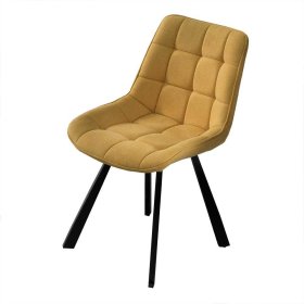 Polsterstuhl Esszimmer Set Hermino in Gelb und Schwarz (4er Set) – Ansicht 1