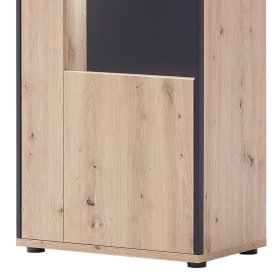 Standvitrine Geronda in Anthrazit und Eiche Optik 210 cm hoch – Ansicht 5