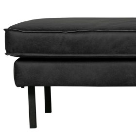 Dreisitzer Couch Lonzavez in Schwarz Recyclingleder im Retro Look – Ansicht 4