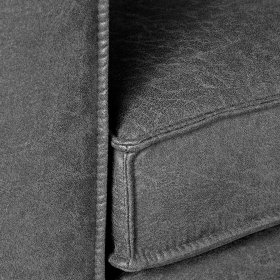 Recyclingleder Sessel Wave in Anthrazit Vintage mit Bügelgestell – Ansicht 4