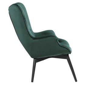 Ohrensessel Hatlantico in Dunkelgrün Samt im Skandi Design – Ansicht 3