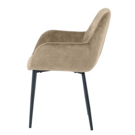 Esszimmerarmlehnstuhl Set Danatura in Beige aus Samt (2er Set) – Ansicht 3