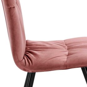 Polsterstühle Esszimmer Ektuala in Altrosa Samt mit Gestell aus Metall (2er Set) – Ansicht 9
