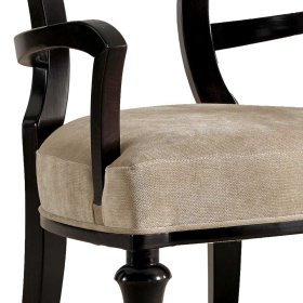 Esszimmerarmlehnstuhl Merlan in italienischem Design - Beige und Dunkelbraun – Ansicht 5