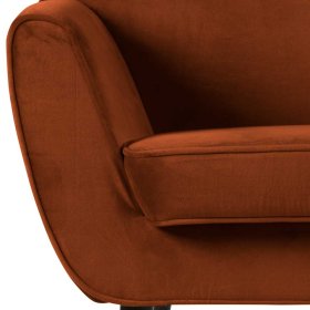 Wohnzimmer Sessel Dominus in Rostfarben und Schwarz mit Armlehnen – Ansicht 6