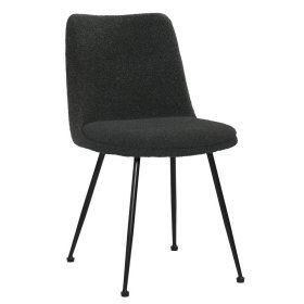 Polsterstuhl Esszimmer Celona in Schwarz mit Gestell aus Metall (2er Set) – Ansicht 2