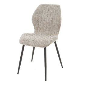 Moderne Polsterstühle Glowaz in Beige und Schwarz mit Boucle Bezug (4er Set) – Ansicht 1