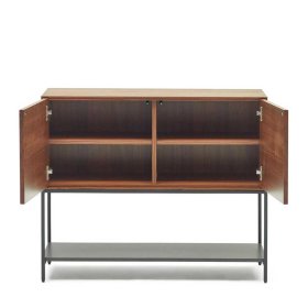 Highboard Pleanos in Nussbaumfarben furniert 80 cm hoch – Ansicht 4