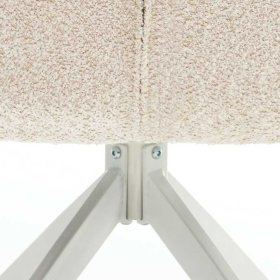 Cremefarbene Esstisch Stühle Velsamos aus Boucle Stoff und Metall (2er Set) – Ansicht 10