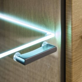 Anbauwand Badehma in Dunkelgrau und Eichefarben (dreiteilig) – Ansicht 9