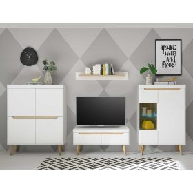 Design Wohnwand Jasturian im Skandi Stil mit Vierfußgestellen (vierteilig) – Ansicht 3