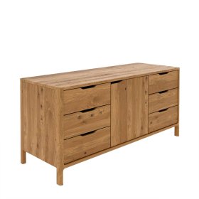 Modernes Sideboard Koropi mit sechs Schubladen aus Wildeiche Massivholz – Ansicht 1