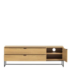 TV Board Ortava mit zwei Schubladen und einer Tür – Ansicht 4