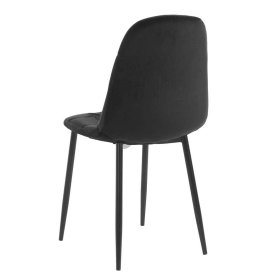 Schwarze Stühle Widgo aus Samt und Metall 47 cm Sitzhöhe (2er Set) – Ansicht 4