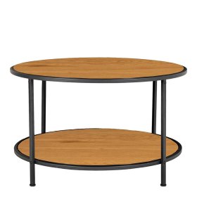 Runder Couchtisch Traka in Eichefarben und Schwarz im Skandi Design – Ansicht 2