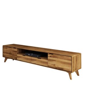 Fernseh Unterschrank Vinial aus Wildeiche Massivholz 220 cm breit – Ansicht 1