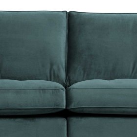 Retrostil Couch Maiwos in Petrol mit Samtbezug – Ansicht 6