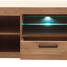 TV Board Crystoga mit Schublade aus Wildeiche Massivholz – Ansicht 6