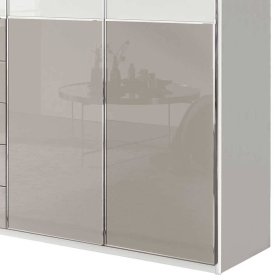 XL Kleiderschrank Latina Front glasbeschichtet mit fünf Schubladen – Ansicht 3