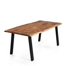 Tisch Esszimmer Ziaru aus Akazie Massivholz mit natürlicher Baumkante – Ansicht 4