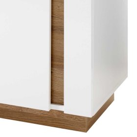 TV Wohnwand Franvos im Skandi Design in Weiß und Wildeiche Optik (vierteilig) – Ansicht 6