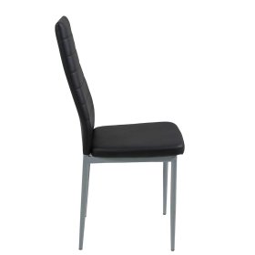 Schwarze Kunstleder Stühle Lombadossa mit hoher Lehne und Metallgestell (2er Set) – Ansicht 3
