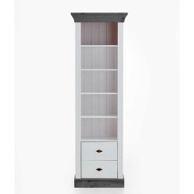 Babyzimmer Regal Boulogne in Weiß und Grau aus Kiefer teilmassiv – Ansicht 2