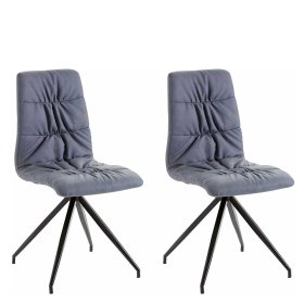 2 Stühle Esszimmer Cherry in Blaugrau und Schwarz mit hoher Lehne (2er Set) – Ansicht 2