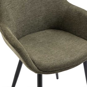 Esstisch Stühle Nelorena in Graugrün und Schwarz mit Webstoff Bezug (2er Set) – Ansicht 7