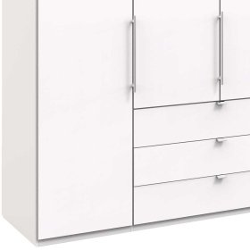 Breiter Schlafzimmerkleiderschrank Emiliano in Weiß 4 türig – Ansicht 4