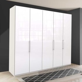 Weißer Schlafzimmerschrank Grinzia mit Falttüren Made in Germany – Ansicht 3